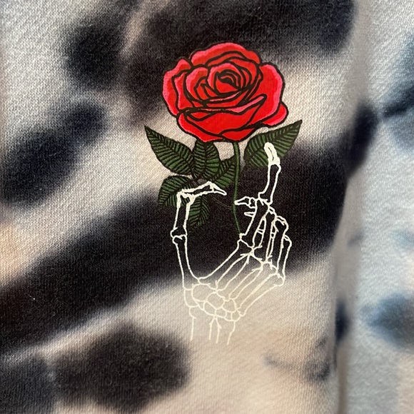 Black gray and white tyedye hoodie - Picture 3 of 5